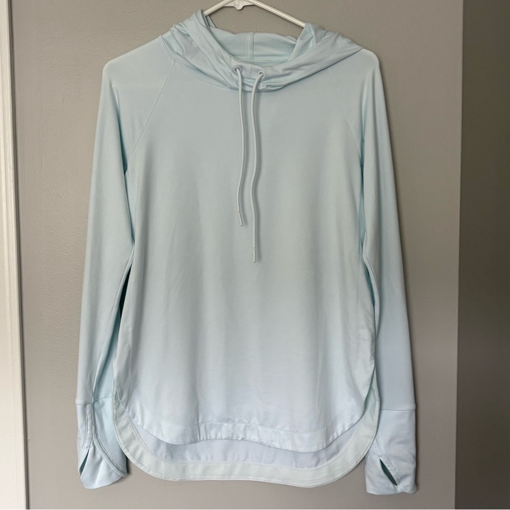 Athleta Light Blue Hooded Pullover XS